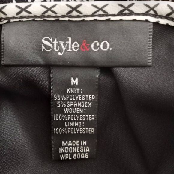 STYLE & CO. BLACK & WHITE TUNIC SZ.M EUC - Picture 6 of 7